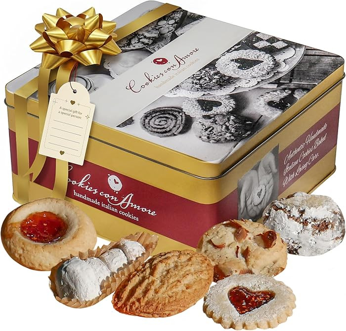 Assorted Italian Cookies Gift Box, 30+ Pieces Individually Wrapped Traditional Gourmet Cookies - ... | Amazon (US)