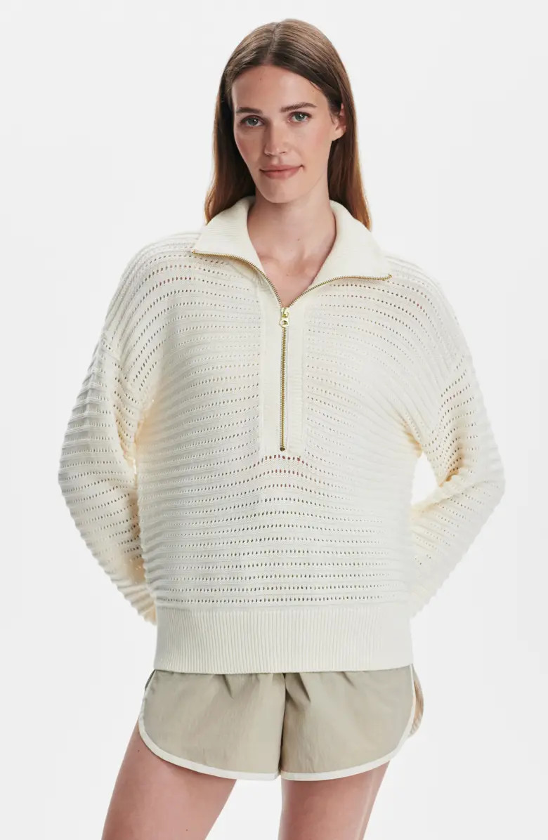 Tara Pointelle Half Zip Sweater | Nordstrom