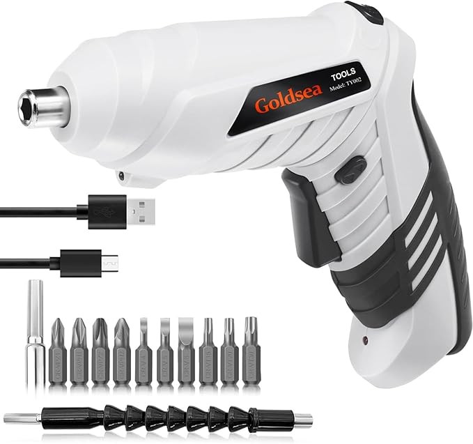 Electric Screwdriver Cordless, Goldsea Powered Screwdriver Set with 10 Magnetic Bits tool kit for... | Amazon (US)