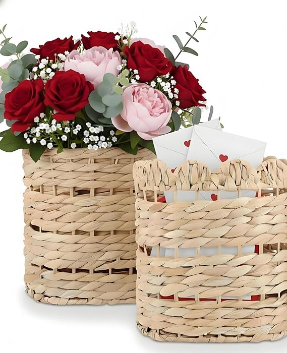 AceList Handwoven Wall Hanging Basket for Front Door, Kitchen, Entryway or Porch – Rustic Decor... | Amazon (US)