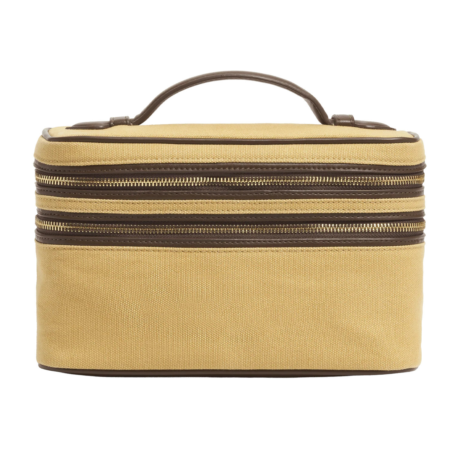 Double Zip Vanity Case by Stoney Clover Lane Tan Canvas Nylon/Cotton | Stoney Clover Lane
