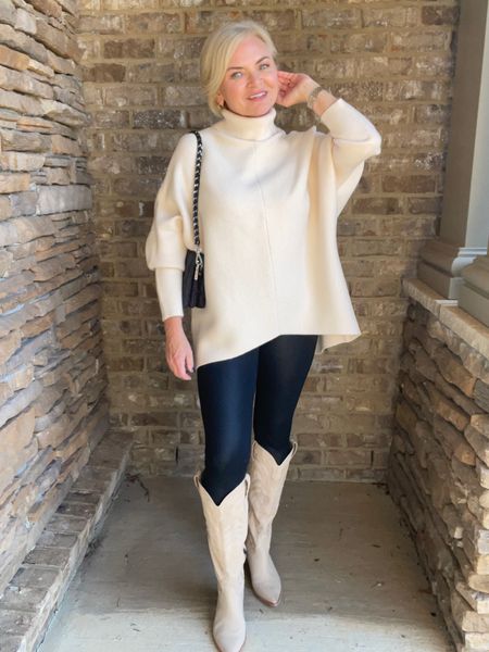 Wearing XS sweater, Medium leggings
Leggings outfit
Faux leather
Amazon finds
Western boots
Fall outfit
Winter outfit
Casual style
Quilted bag
Petite

#LTKSeasonal #LTKover40 #LTKshoecrush