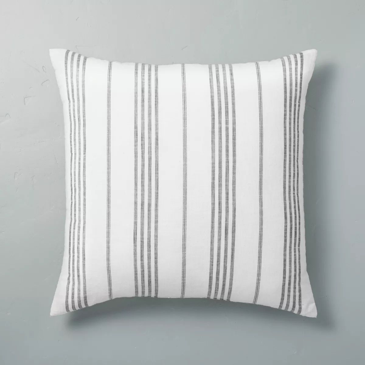 24"x24" Vertical Stripe Oversized Throw Pillow Sour Cream/Gray - Hearth & Hand™ with Magnolia | Target