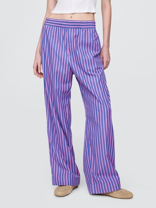 Organic Cotton Poplin Easy Wide-Leg Pants | Gap (US)