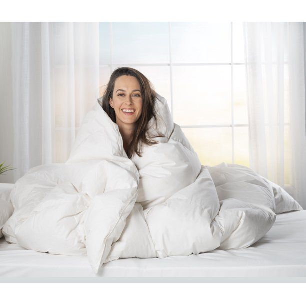 ComfyDown Luxurious White Comforter - Washable, European Goose Down, 650 Fill Power w/Soft, Plush... | Walmart (US)