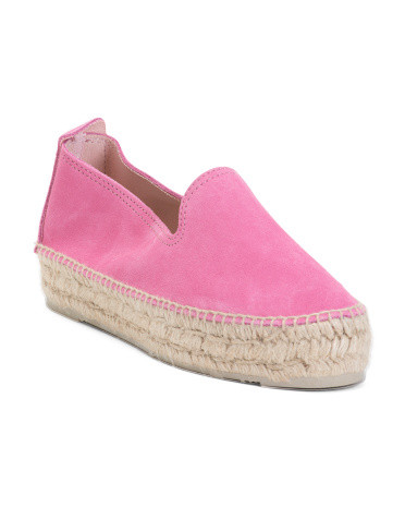 Made In Spain Suede Platform Espadrilles | TJ Maxx