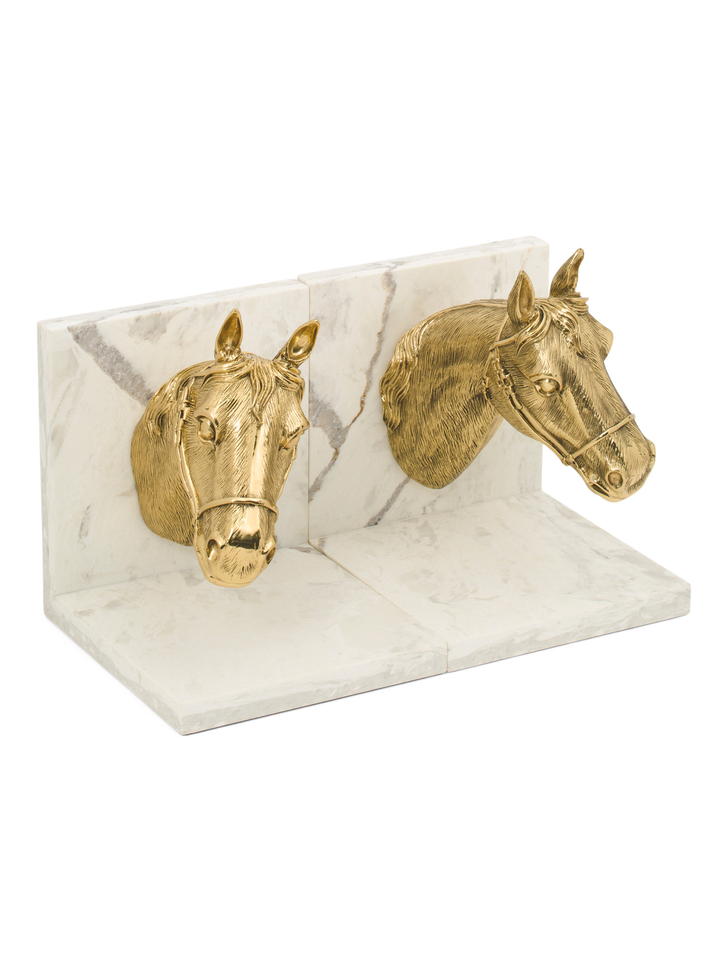 2pc 7x8x9.5 Red Ribbon Brass Marble Bookend Set | Pillows & Decor | Marshalls | Marshalls