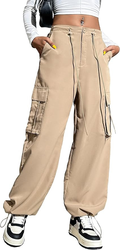 Blooming Jelly Womens Cargo Pants Wide Leg Parachute Y2K Casual Pants High Waisted Baggy Tactical... | Amazon (US)