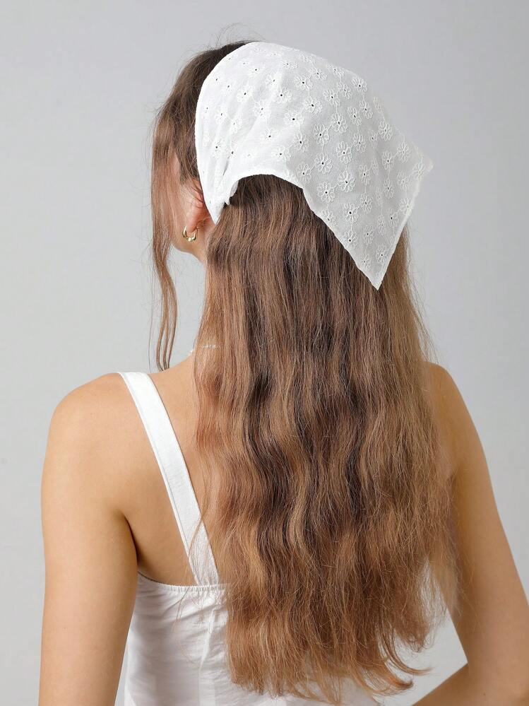 1pc Handmade Floral Embroidery Design Headwrap Headband With Scalloped Edge, Perfect For Daily And Vacation Use Gym Valentine's Day Valentines Hair Band Turban Headband Sweatband | SHEIN