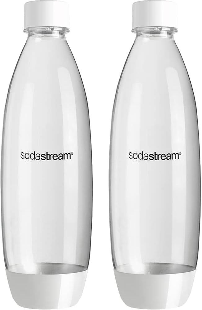 SodaStream 1L Twin Pack Dishwasher Safe Slim Bottle (White) | Amazon (US)