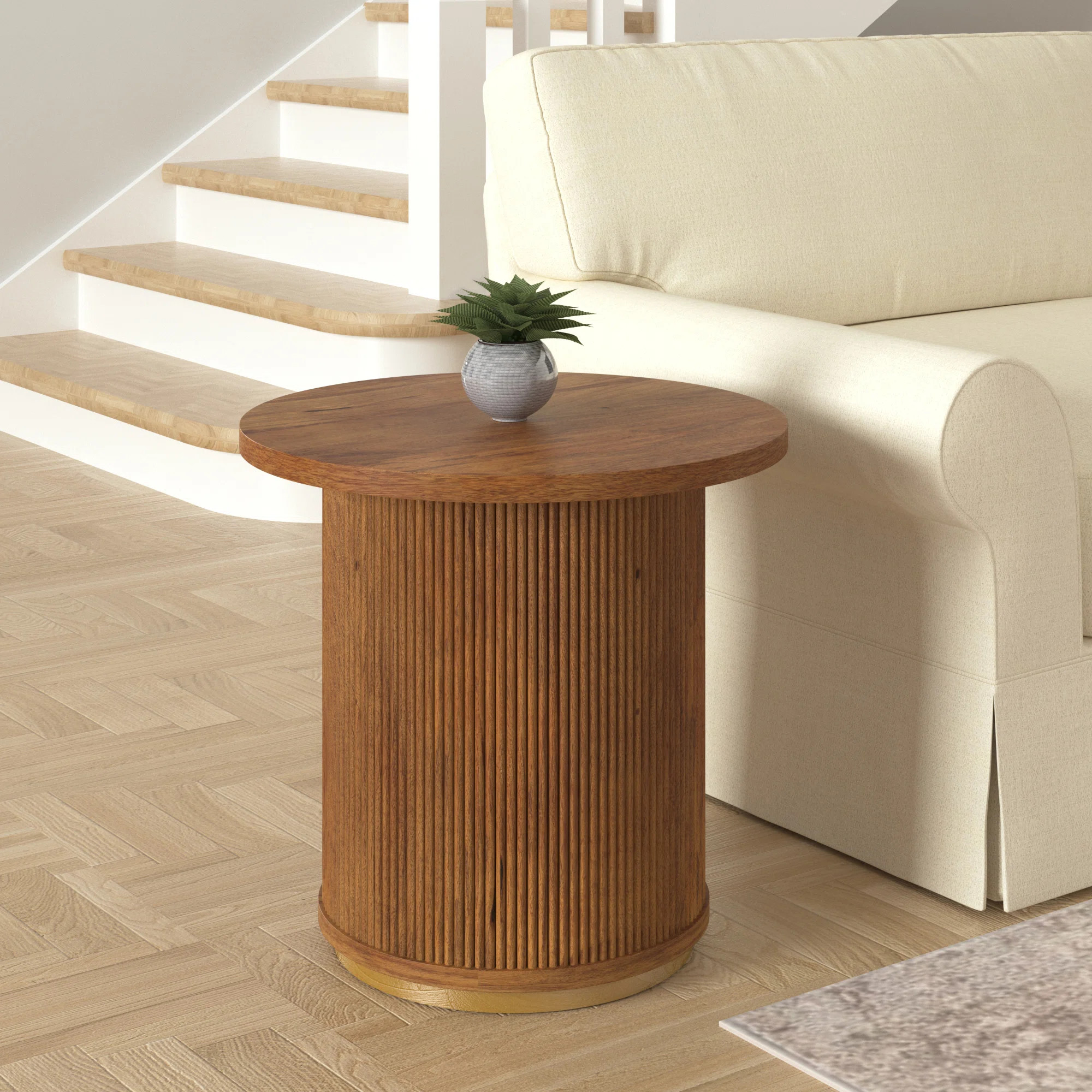 Transitional Fluted Accent Side Table | Wayfair North America