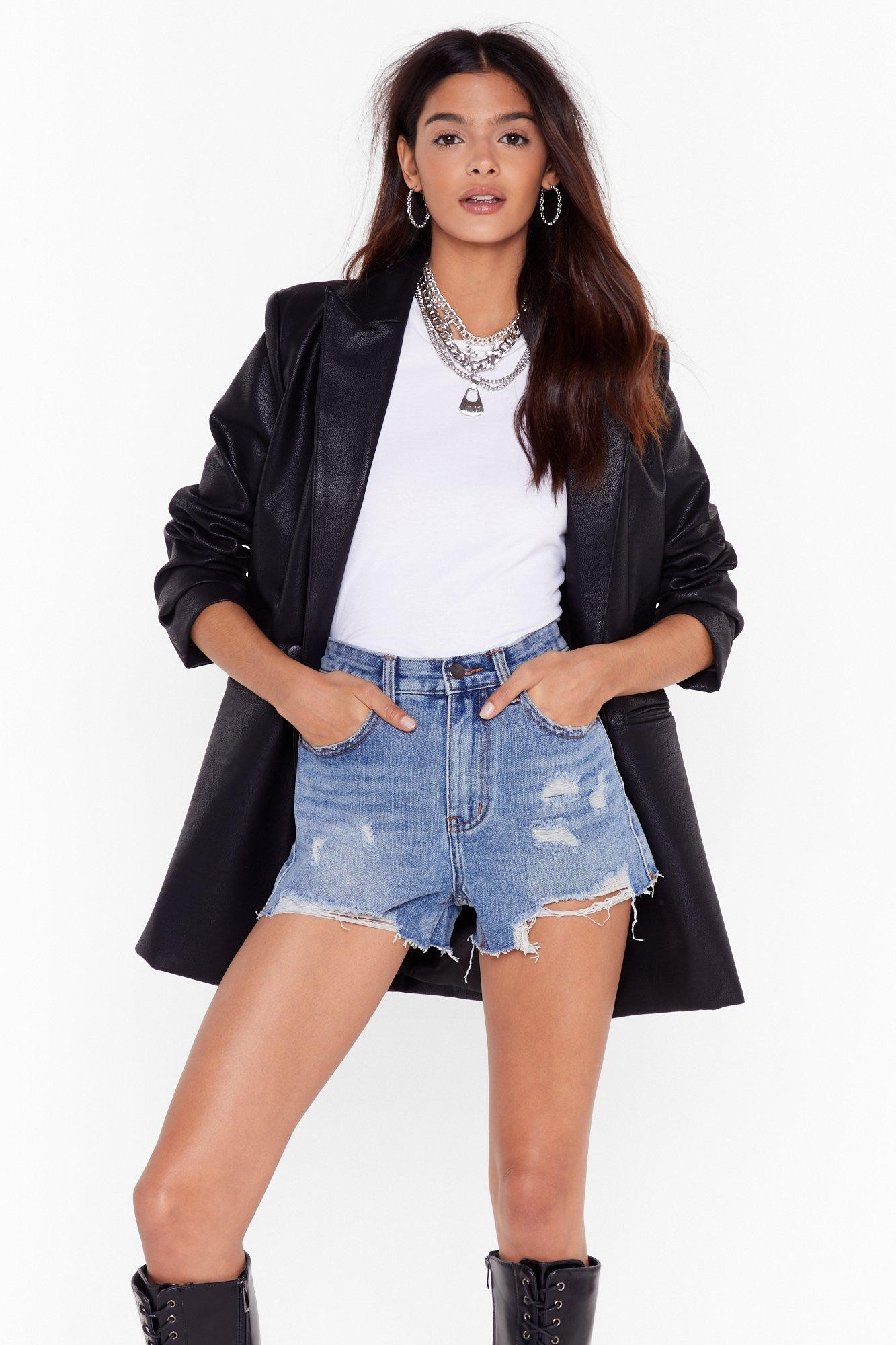 Distressed Hem Denim Shorts | Nasty Gal (US)