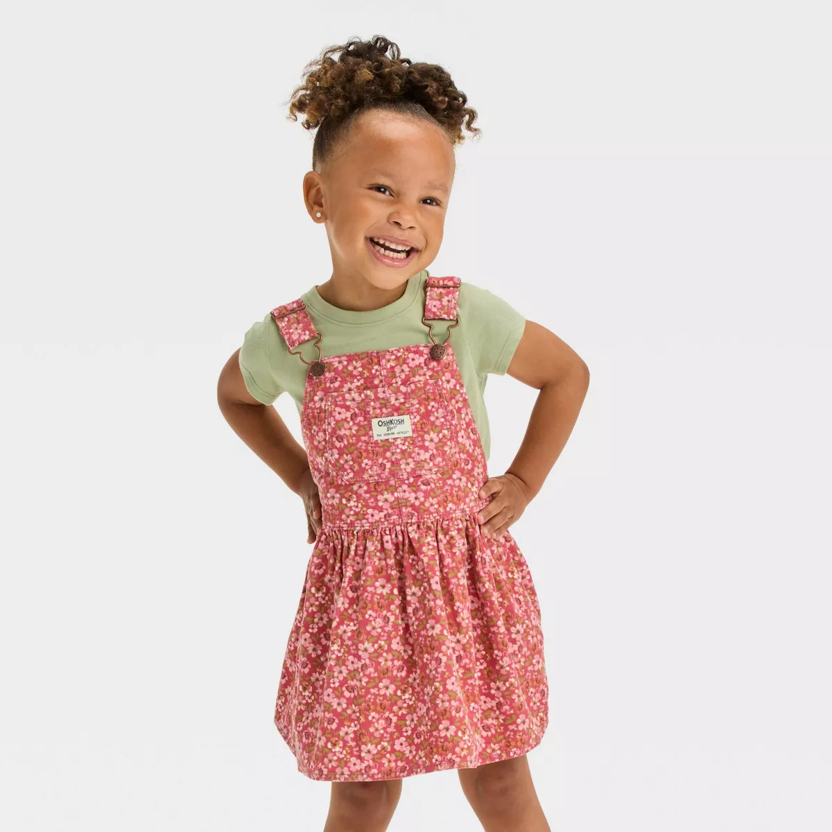 OshKosh B'gosh Toddler Girls' Floral Printed Corudory Skirtall - Pink | Target