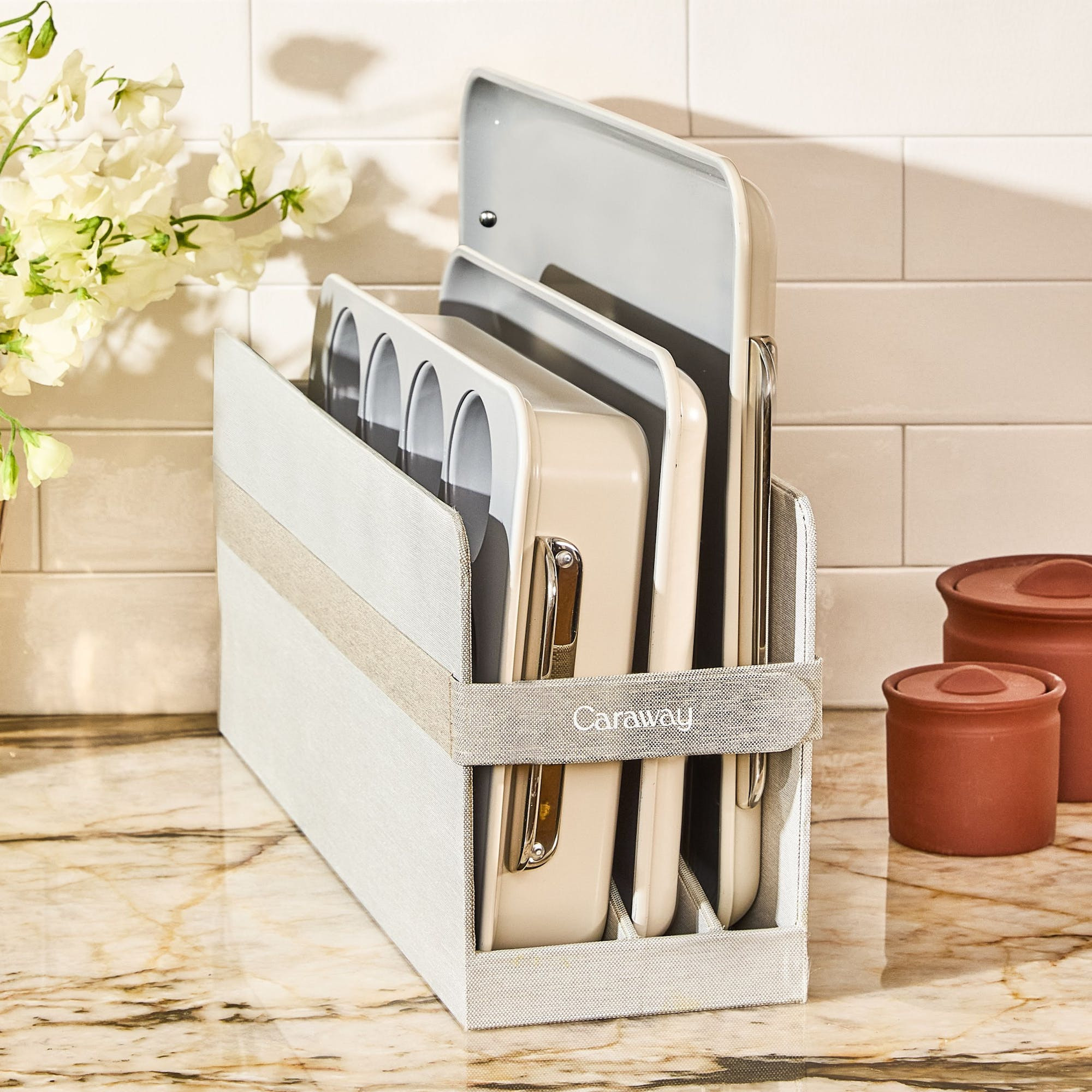 6 Piece Bakeware Set In Cream | Non-Stick, Non-Toxic, Easy To Clean, Scratch Resistant Ceramic Bakeware | Oven Safe & Durable | Caraway | Caraway