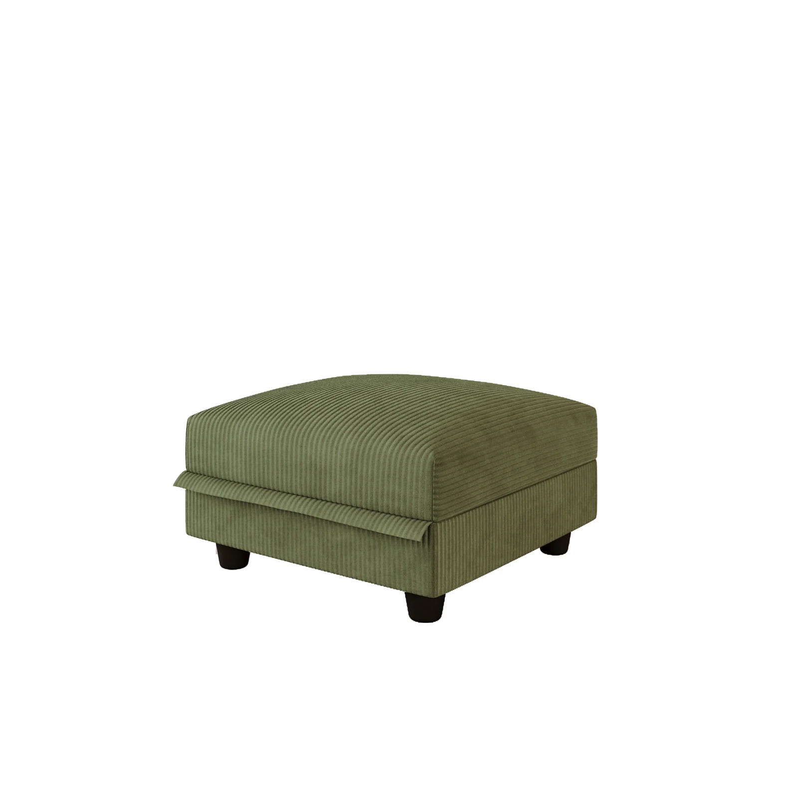 Fricis Green Corduroy Fabric Storage Ottoman Green | Wayfair North America