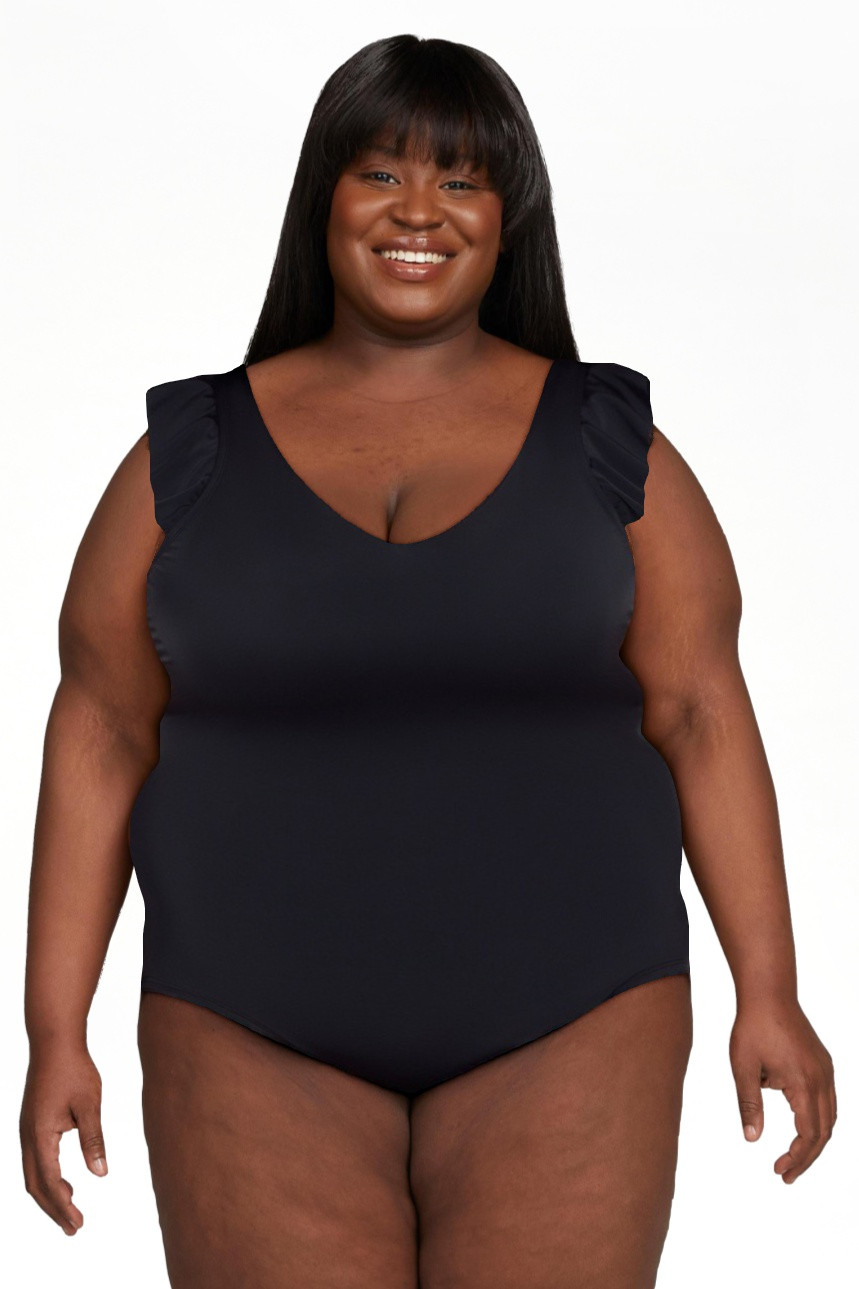 Time and Tru Women’s and Plus Ruffle Strap One Piece Swimsuit | Walmart (US)