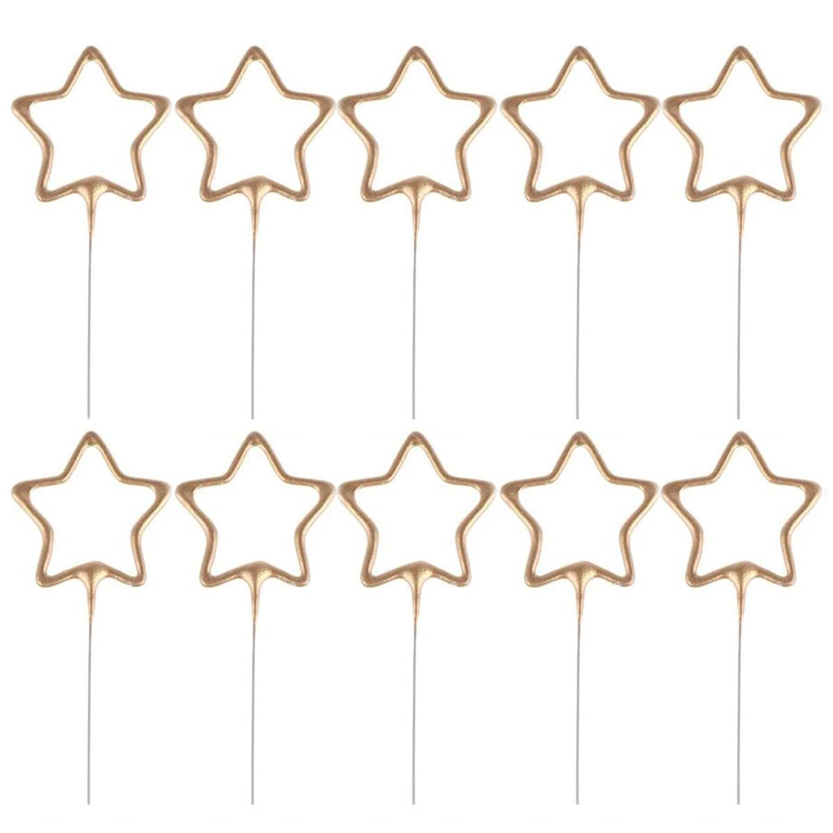 10PCS Star Shape Birthday Cake Candles Cupcake Toppers Decoration for for Birthday Wedding Anniversa | Amazon (US)