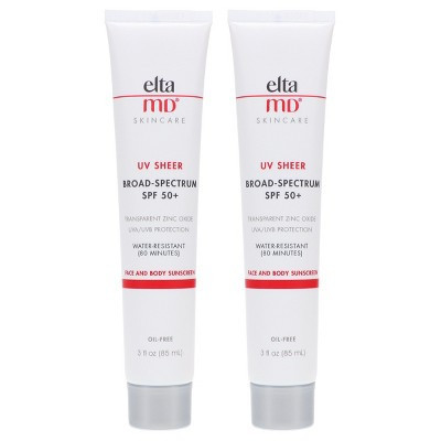 Elta MD UV Sheer Broad Spectrum SPF 50+ Face and Body Sunscreen 3 oz 2 Pack | Target