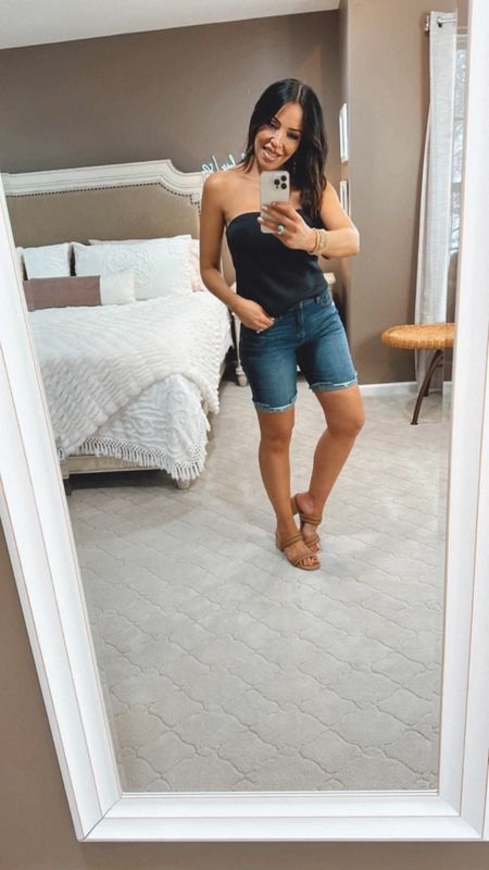 I love all of the sexy and unique fashion on Instagram, but I don’t always need those outfits for my day to day. Most of the time I need simple clothes like this cute fit from Walmart. The tube top is a size small, and has padding and a shelf bra. It’s perfect for hot steamy days! The shorts are stretchy and cover just enough. I’m wearing them in a size 4.
#walmart #walmartfashion #affordablefashion #fashionover40 #jeanshorts #tubetop 🖤🖤🖤🖤🖤

#LTKstyletip #LTKover40 #LTKfindsunder50