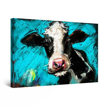 Startonight Canvas Wall Art Cute Cow Animals Painting Framed 24"" x 36"" | Walmart (US)