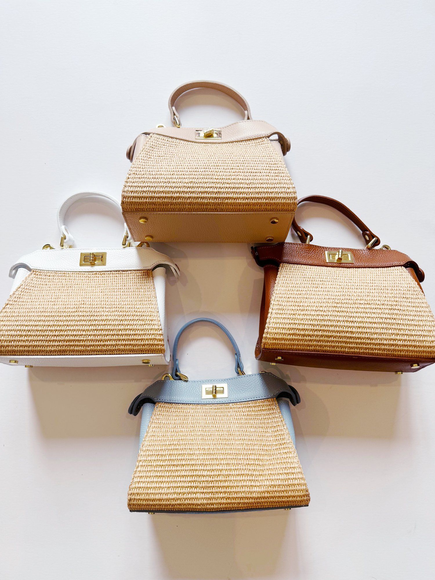 MINI TWIST LOCK RAFFIA BAG | Colores Collective