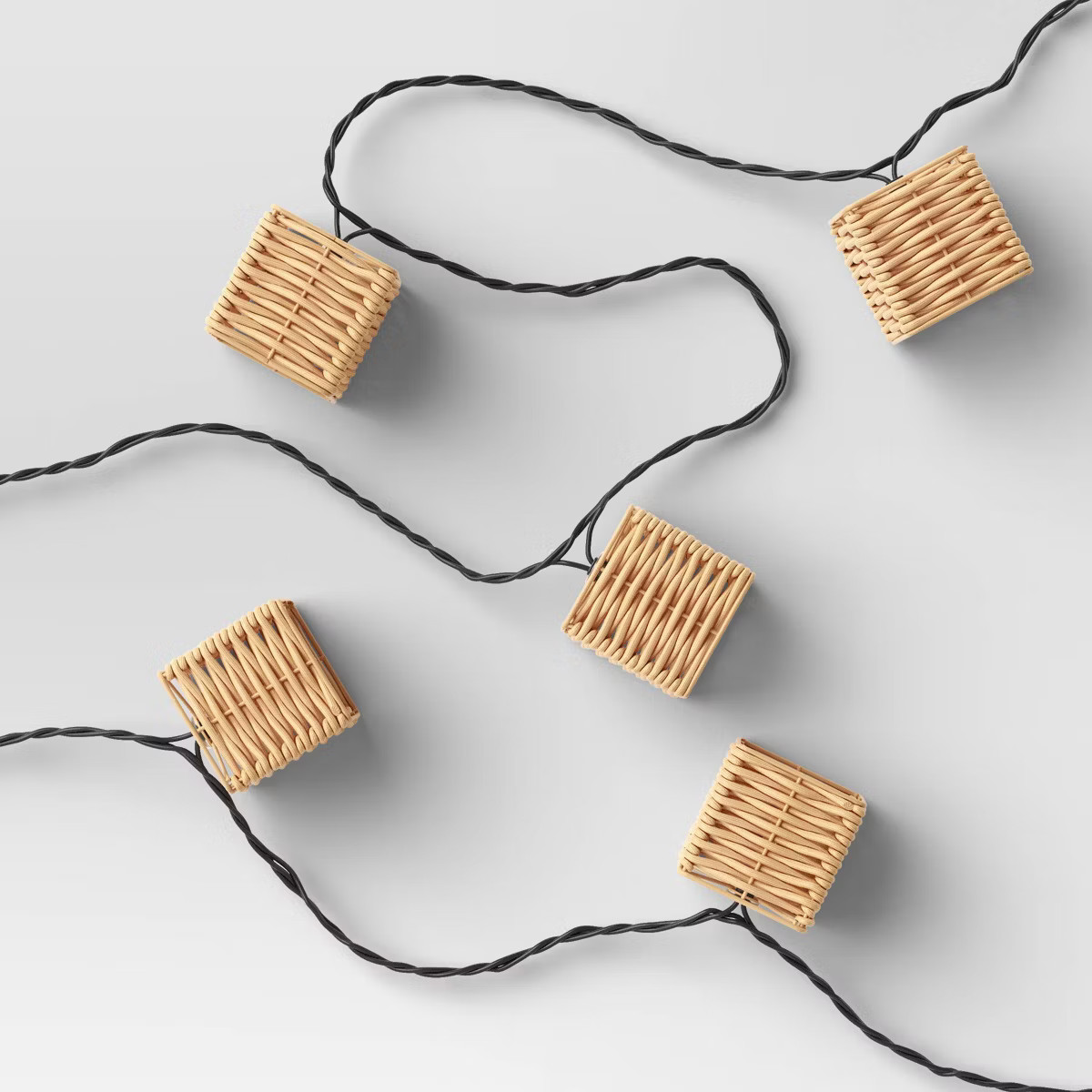 10ct LED Mini Woven Resin Wicker Indoor Outdoor Lantern String Lights Clear Bulbs with Black Wire... | Target