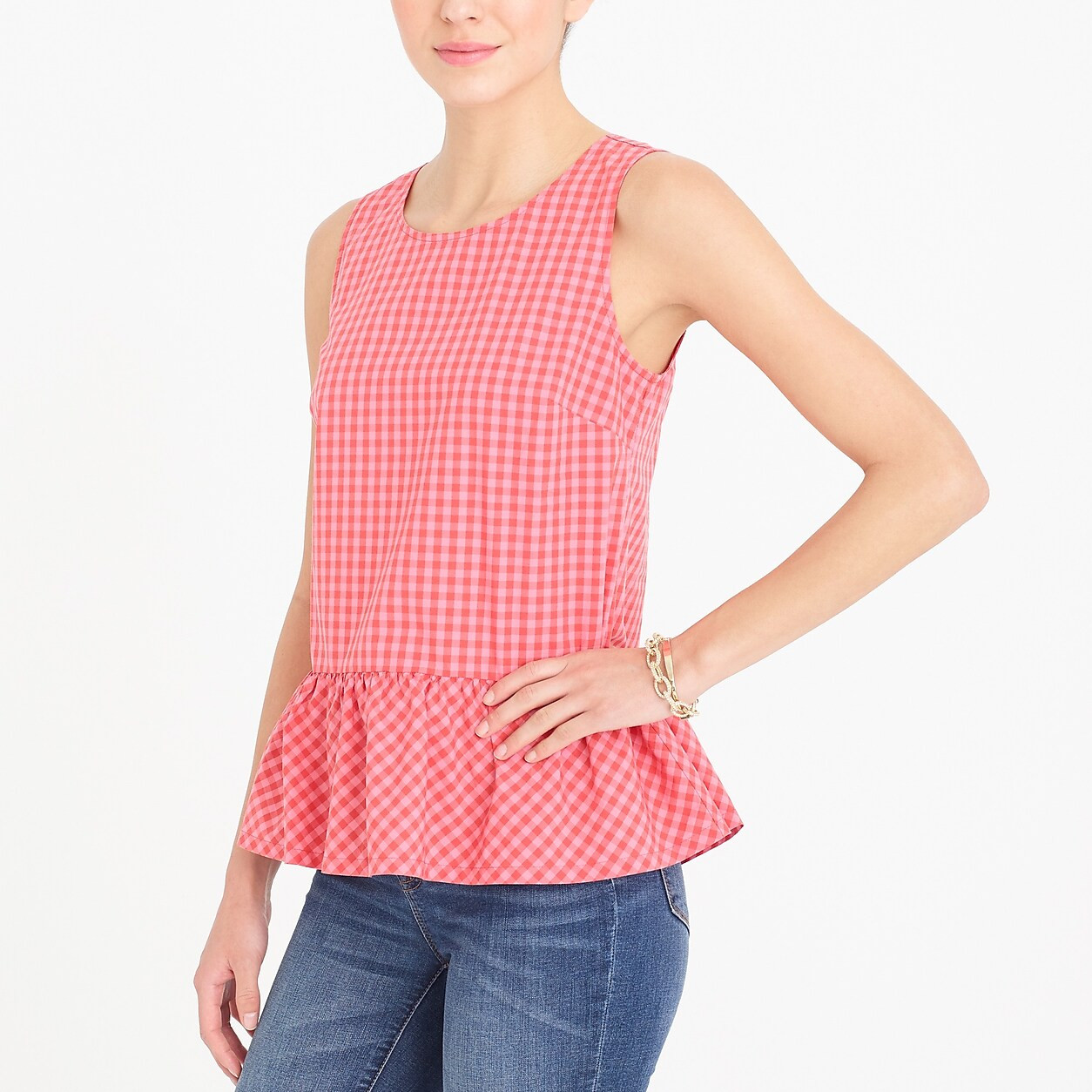 Printed bow-back peplum tank top | J.Crew Factory