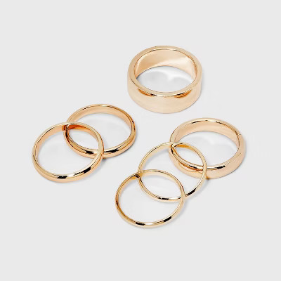 Band Ring Set 6pc - A New Day™ Gold 8 | Target