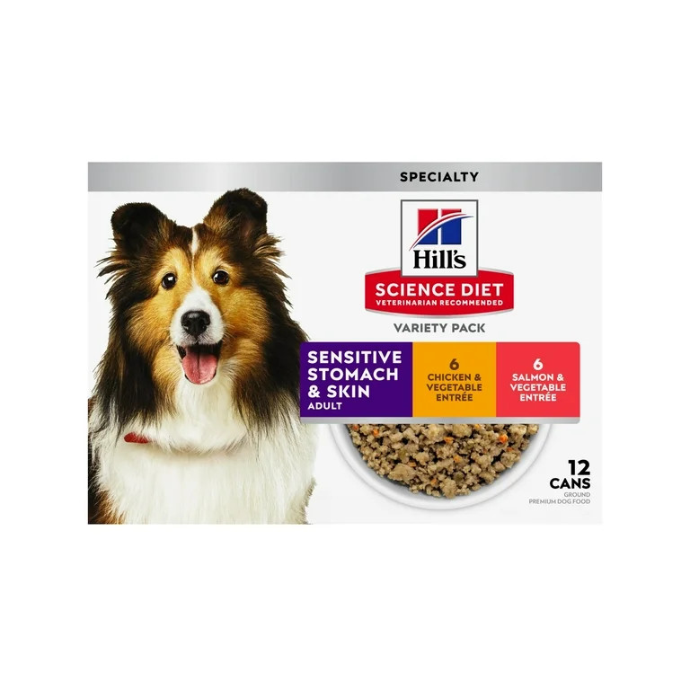 Hill's Science Diet Sensitive Stomach & Skin Wet Dog Food Variety Pack, 12.8oz Can 12pk | Walmart (US)