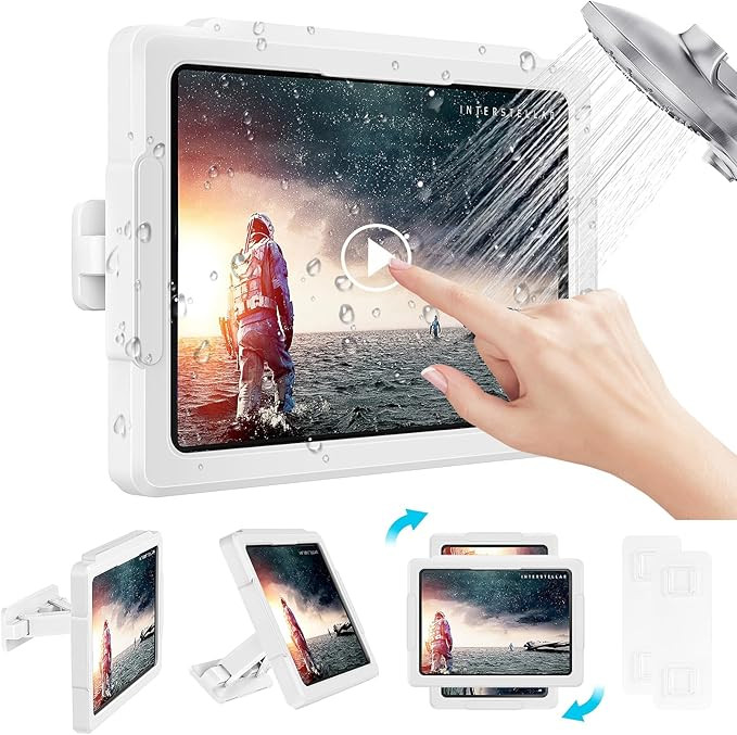 Amazon.com: MoKo Shower Tablet Holder, Stretchable Waterproof iPad Holder Fit All Devices Up to 1... | Amazon (US)