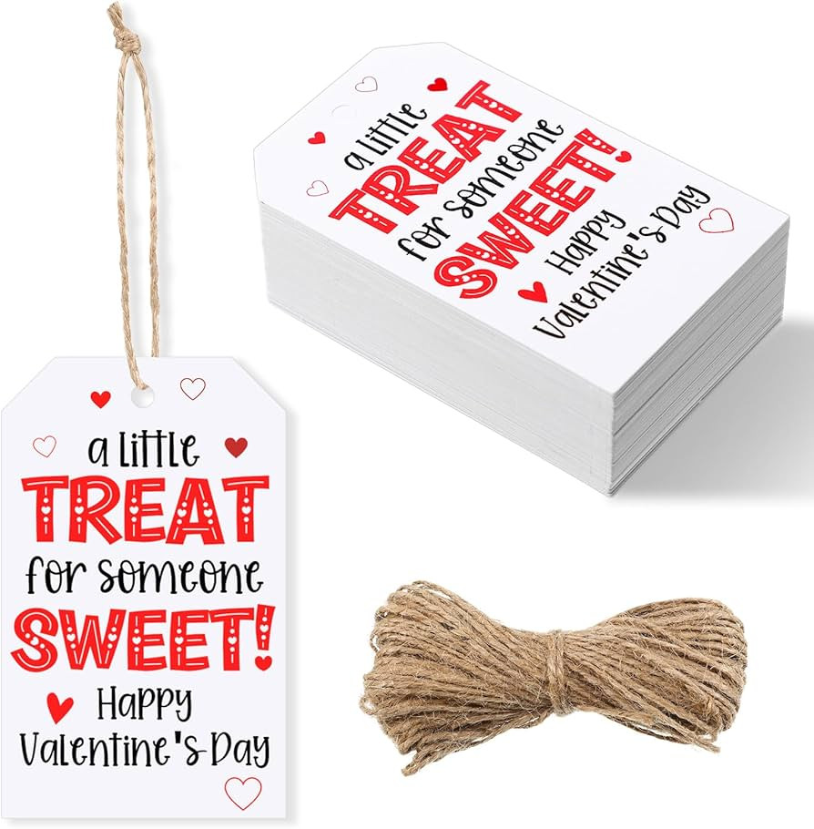 80 Pcs Valentine's Day Gift Tag Happy Valentine's Day Tags Heart Kraft Paper Gift Tags Thank You ... | Amazon (US)