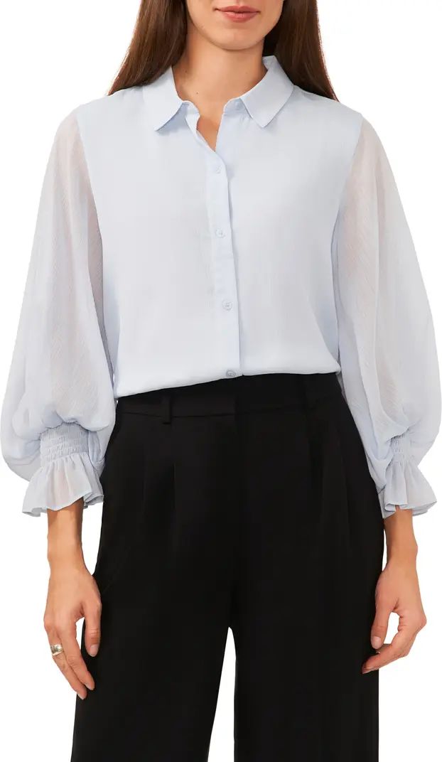 Bishop Sleeve Button-Up Top | Nordstrom