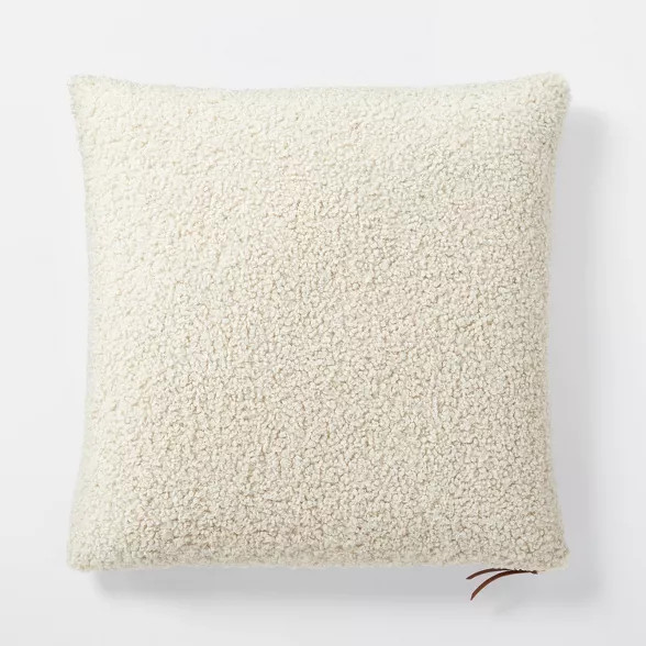 Oversized Boucle Square Throw Pillow with Exposed Zipper Cream - Threshold™ designed with S... | Target