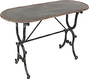 Deco 79 Farmhouse Metal Oval Console Table, 45" x 18" x 29", Grey | Amazon (US)