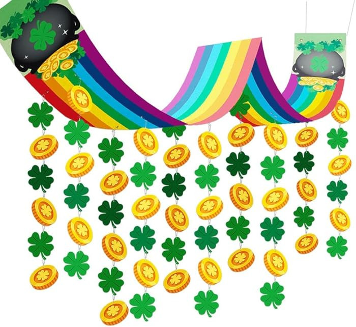 St Patricks Day Decorations, St. Patrick's Day Rainbow Ceiling Decoration,St. Patrick's Day party... | Amazon (US)
