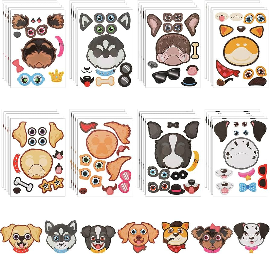 48 Pcs Make a Face Animal Stickers Make Your Own Animal Car Stickers Zoo Farm Themed Fun Stickers... | Amazon (US)