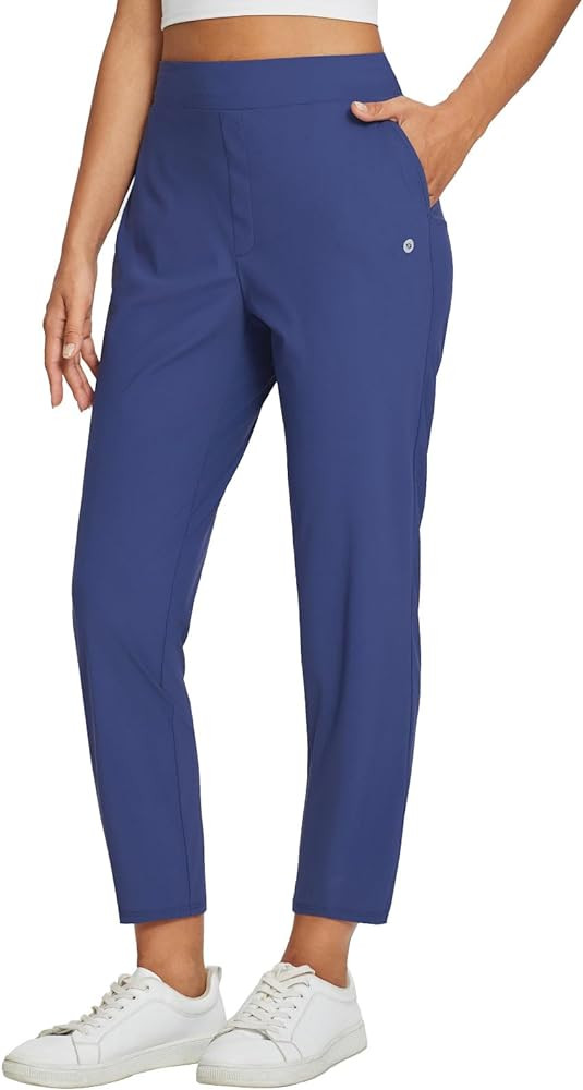 baleaf Womens Travel Pants Lightweight Stretch with Zipper Pockets Petite Ankle Dressy Golf Work ... | Amazon (US)