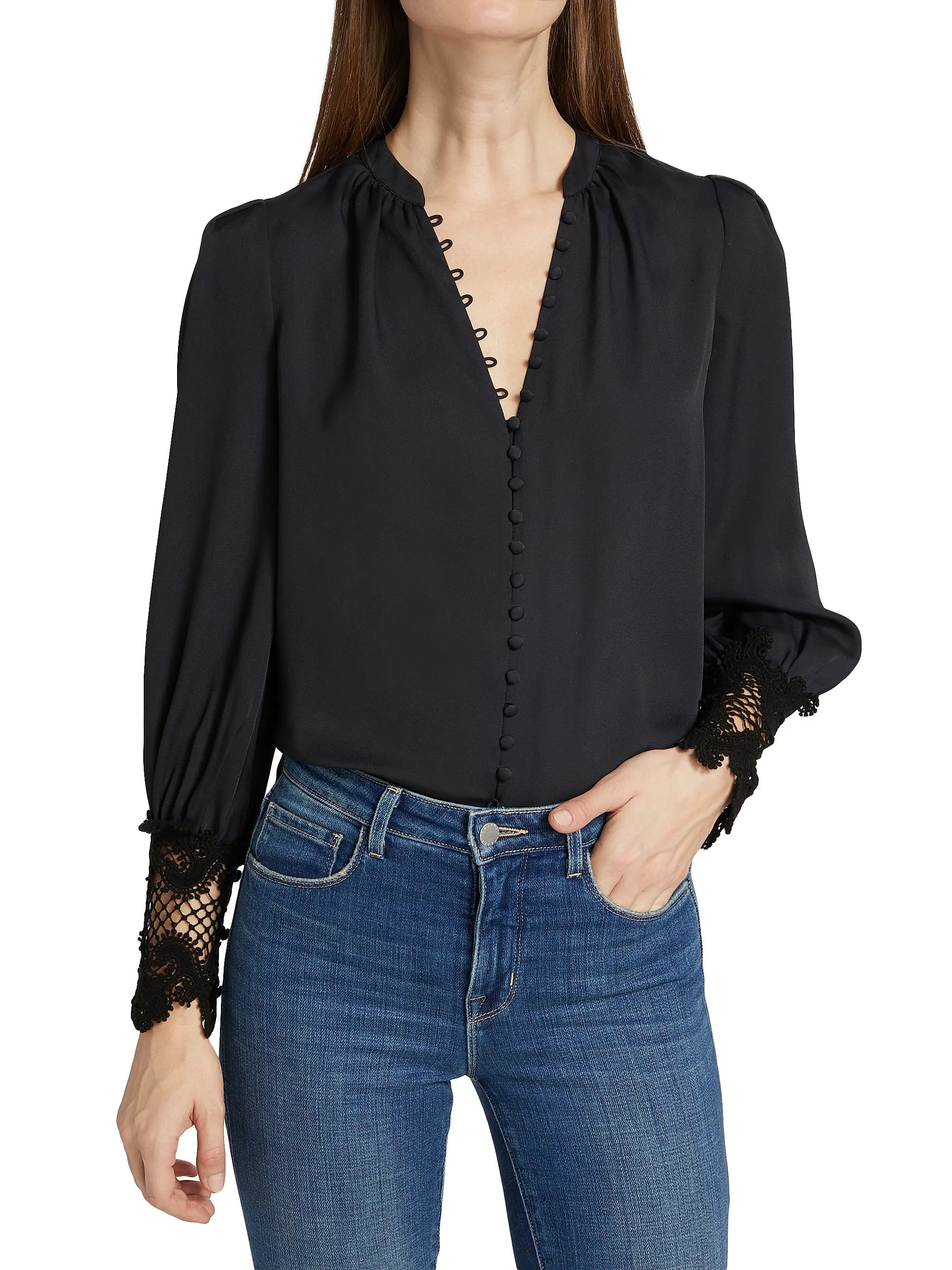 Ava Lace Cuff Blouse | Saks Fifth Avenue