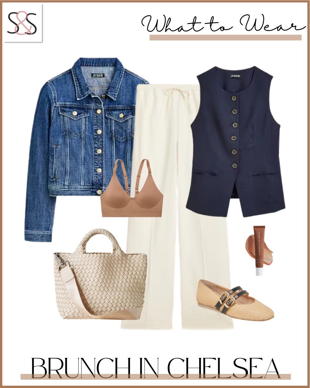 You’re the most pulled together one at the table but still managed to look effortless. Vests are the new blazer and these pants never crease. We’re calling it brunch armor.

Sunsets and Stilettos vest outfit ideas elevated summer style wide leg pants outfit J.Crew vest neutral look Chelsea brunch outfit denim jacket chic capsule wardrobe



#LTKOver40 #LTKSummerEdit #LTKWorkwear
