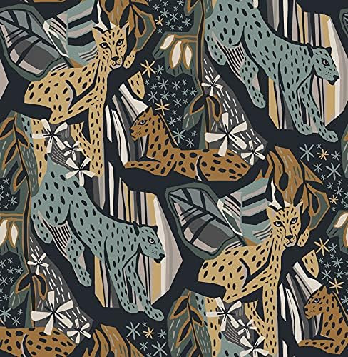 Pip & Lo PLS4221 Navy Gold Cat Nap Peel Stick Wallpaper, Blue | Amazon (US)