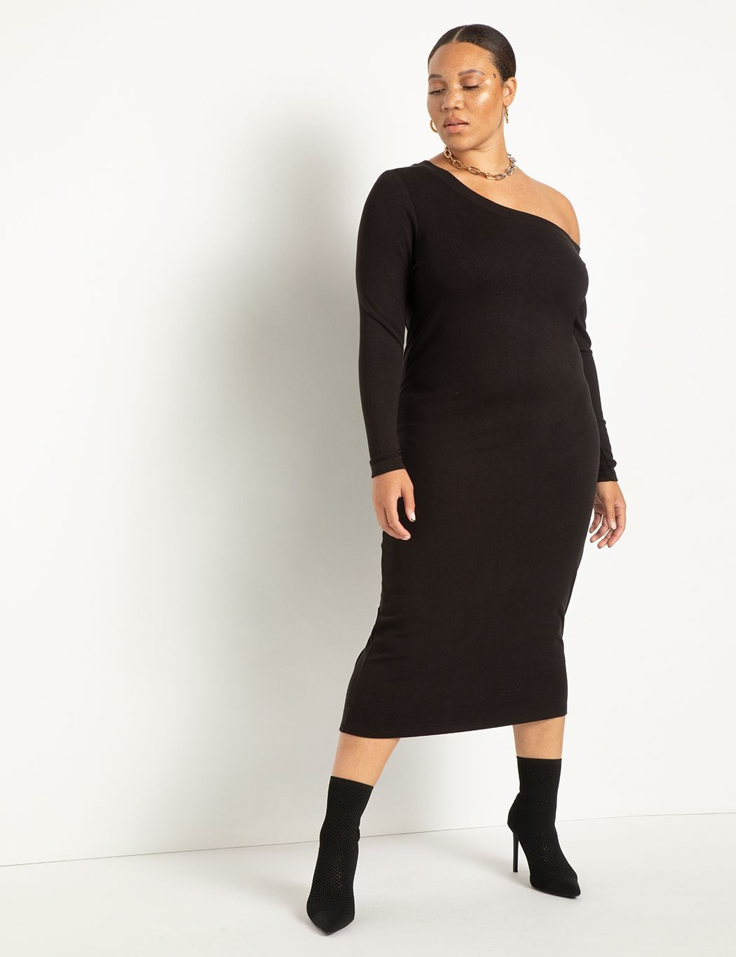 One Shoulder Fitted Dress | Eloquii