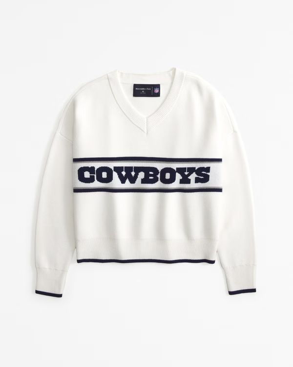 Women's Dallas Cowboys LuxeLoft V-Neck Sweater | Women's Tops | Abercrombie.com | Abercrombie & Fitch (US)