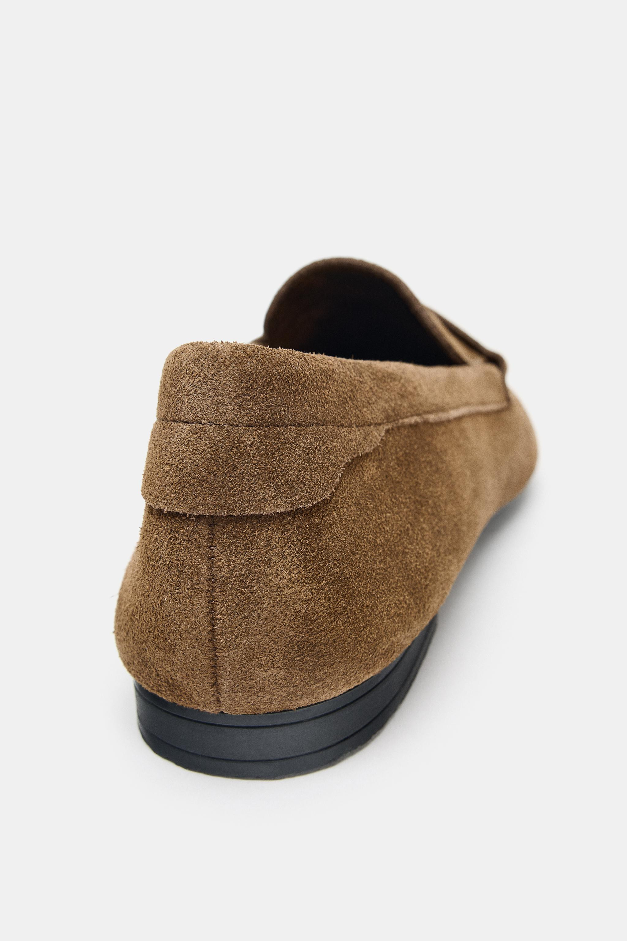 STITCHED SPLIT SUEDE LOAFERS | Zara US