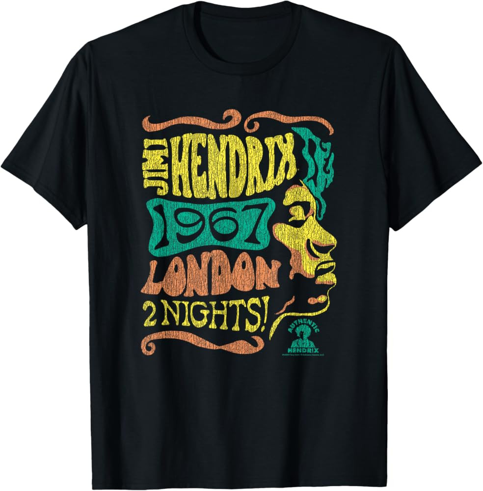 Jimi Hendrix 1967 London Concert Vintage Band T-Shirt | Amazon (US)
