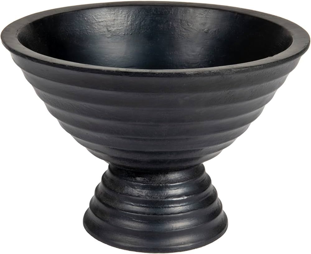 Creative Co-Op Boho Wood Pedestal Serving Bowl, Black Finish | Amazon (US)