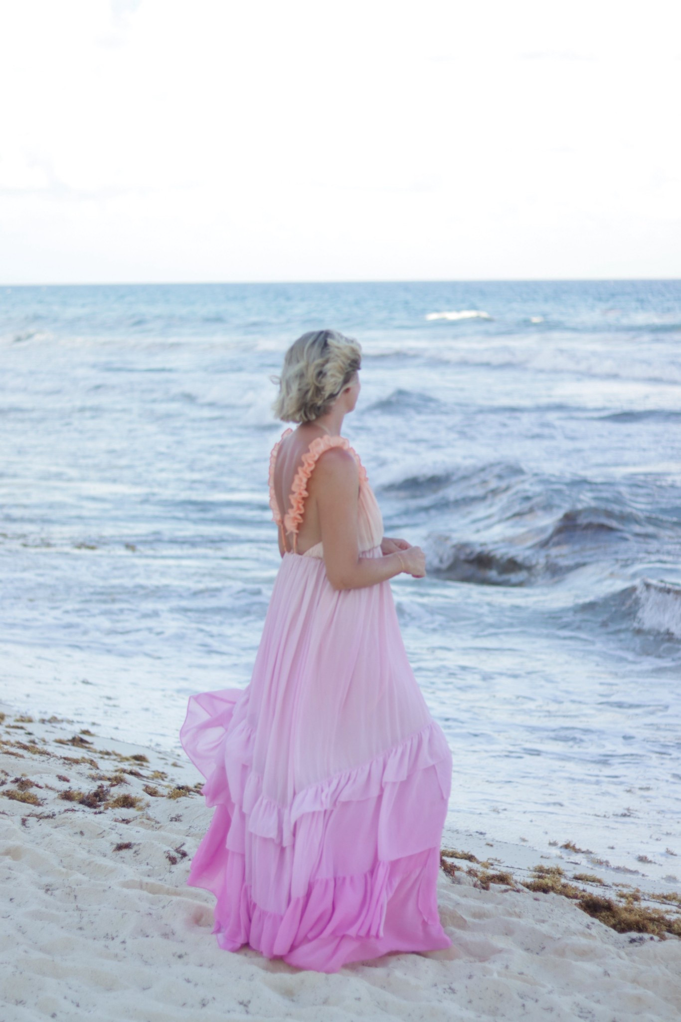 Pink and orange ombré maxi dress with flower straps 

#LTKOver40 #LTKMidsize