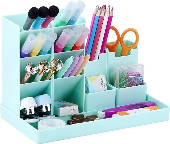 Cute Vertical Pen Organizer, Kawaii Desk Organizer Pen Holder Stationery, Marker Pencil Storage C... | Amazon (US)
