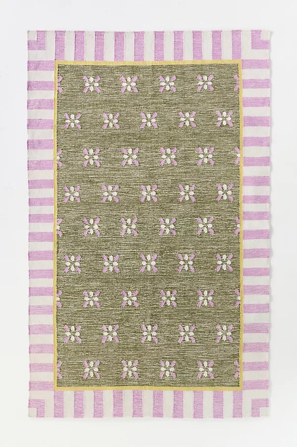 Bellus Flatwoven Indoor/Outdoor Striped Border Rug | Anthropologie (US)