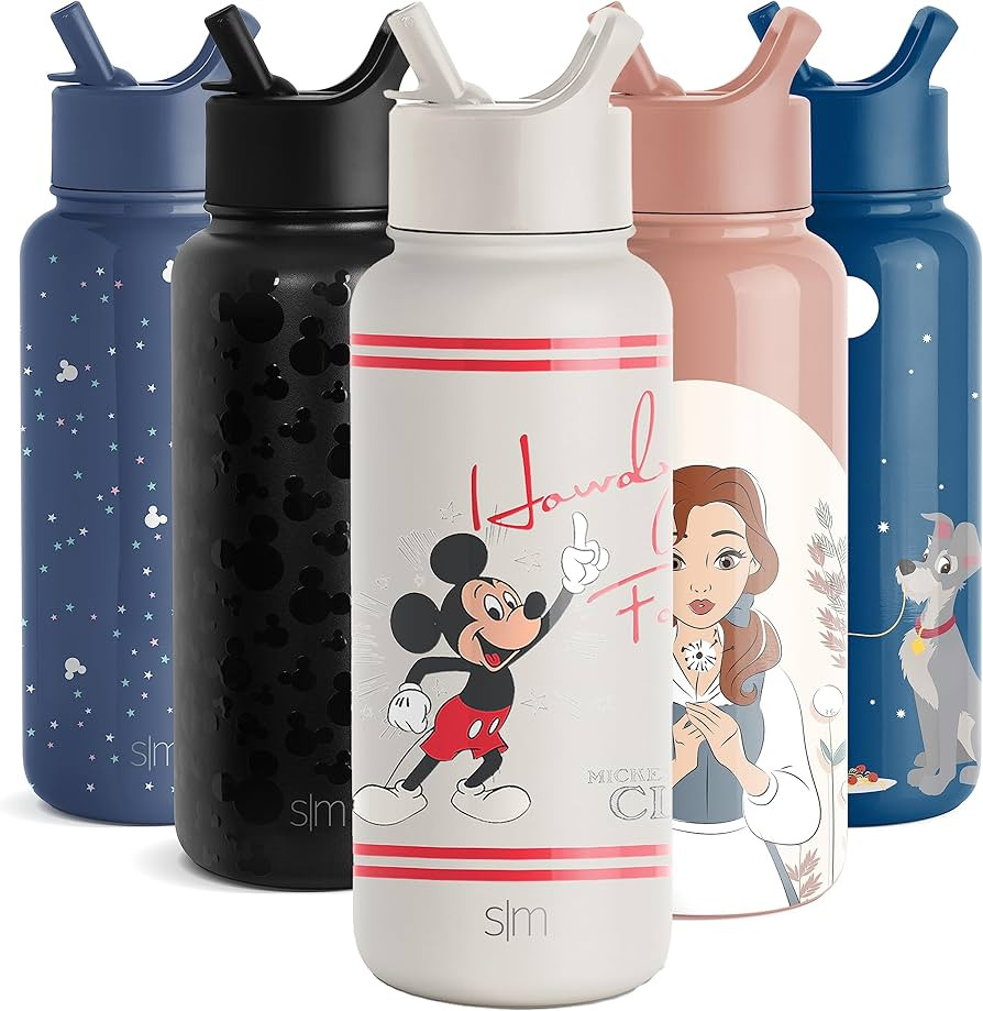 Simple Modern Disney Mickey Mouse Water Bottle with Straw Lid Vacuum Insulated Stainless Steel Me... | Amazon (US)