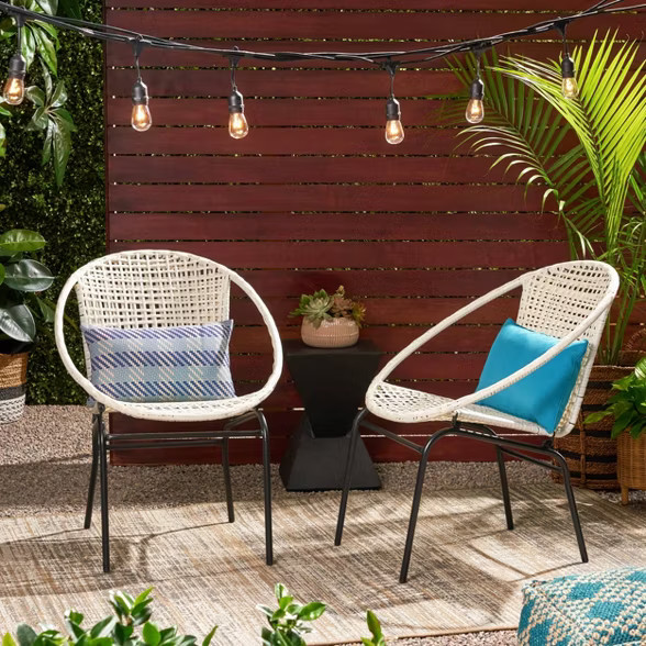 Java 2pk Faux Rattan Modern Club Chairs - Christopher Knight Home | Target